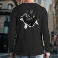 Cat Torn Cloth For Cat Lover Cat Dad Cat Mom Long Sleeve T-Shirt Back Print