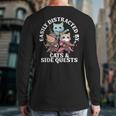 Cats Side Quest Distracted Tabletop Men Women Kids Dad Long Sleeve T-Shirt Back Print