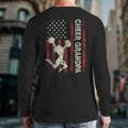 Cheer Grandpa US Flag Dad Patriotic Cheerleader Fathers Day Long Sleeve T-Shirt Back Print