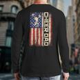 Cheerleader Dad Cheer Dad American US Flag Father Team Long Sleeve T-Shirt Back Print