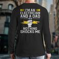 Cool Electrician For Men Dad Professional Electrician Long Sleeve T-Shirt Back Print