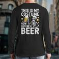 This Is My Costume Give Me A Beer Shirt Men Dad Halloween Long Sleeve T-Shirt Back Print