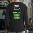 Cufflinks Battery Filled Tired Dad Low Battery Charge Long Sleeve T-Shirt Back Print