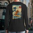 Dachshund Doxie Japanese Kanagawa Wave Surfing Japan Mom Dad Long Sleeve T-Shirt Back Print