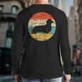 Dachshund Long Haired Dog Vintage Mom Dad Retro Long Sleeve T-Shirt Back Print