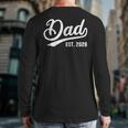 Dad 2026 Father Since 2026 Retro Dad Est 2026 Long Sleeve T-Shirt Back Print