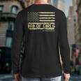 Dad Of Girls Outnumbered US Flag Father's Day Daughter Dad Long Sleeve T-Shirt Back Print