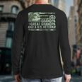 Dad Grandpa Great Grandpa Veteran Fathers Day Great Grandpa Long Sleeve T-Shirt Back Print