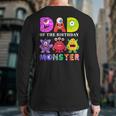 Dad Little Monster Kids 1st Birthday Party Family Monster Small Long Sleeve T-Shirt Back Print