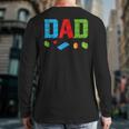 Dad Master Builder Building Bricks Blocks Family Set Parents Small Long Sleeve T-Shirt Back Print