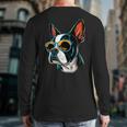 Dad Mom Cool Dog Sunglasses Boston Terrier Long Sleeve T-Shirt Back Print
