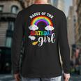 Daddy Of The Birthday Girl Rainbow B-Day Matching Family Long Sleeve T-Shirt Back Print