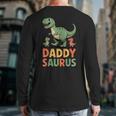 Daddy Saurus Dinosaur Dad Of Two Kids Dino Family Long Sleeve T-Shirt Back Print