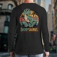 DaddysaurusRex Dinosaur Daddy Saurus Family Matching Dad Long Sleeve T-Shirt Back Print