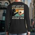 I Didn't Choose The Cat Dad Life Funny Cat Lovers Vintage Long Sleeve T-Shirt Back Print