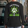 Dogs And Weed Dad Mom Dog Lover Cannabis Marijuana For Men Women Long Sleeve T-Shirt Back Print