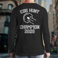 Egg Hunt Champion 2025 First Time Dad Pregnancy Reveal Long Sleeve T-Shirt Back Print