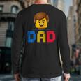 Family Dad Master Builder Building Bricks Blocks Fathers Day Long Sleeve T-Shirt Back Print