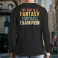 Fantasy Football Dad Champion Vintage Draft Party Long Sleeve T-Shirt Back Print Fantasy Football Dad Champion Vintage Draft Party Long Sleeve T-Shirt Back Print