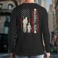Father's Day Baseball Papa USA Flag Dad Men Baseball Long Sleeve T-Shirt Back Print