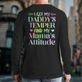 Funny Family Saying Apparel I GOT MY DADDY'S TEMPER And My Mama's Attitude Kids Long Sleeve T-Shirt Back Print