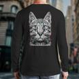 Glitch Weird Cat Kitten Optical Illusion Cat Mom Dad Long Sleeve T-Shirt Back Print