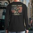 Great Dane Dad Dog Lovers American Flag 4th Of July Long Sleeve T-Shirt Back Print