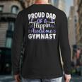Gymnastics Watercolor Proud Dad Of A Flippin Awesome Gymnast Long Sleeve T-Shirt Back Print