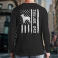 Heeler Dad Flag Vintage Blue Red Cattle Dog Patriot Men Long Sleeve T-Shirt Back Print