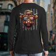 Highland Cow 4th July USA Flag Dad Father America Men Boys Long Sleeve T-Shirt Back Print