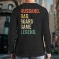 Husband Dad Board Game Night Legend Father Vintage Long Sleeve T-Shirt Back Print