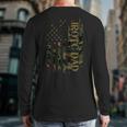 JROTC Dad United States Distressed Camo w US Flag Long Sleeve T-Shirt Back Print