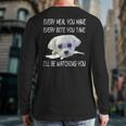 Maltese Dog Watching Owner Quote Puppy Mom Dad Men Women Girls Kids Long Sleeve T-Shirt Back Print