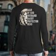 Man Of God Husband Daddy Protector Hero Lion Father's Day Long Sleeve T-Shirt Back Print