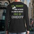 Nerdy Father Day Gamer Dad Daddy Men Love Video Gaming Long Sleeve T-Shirt Back Print