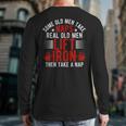 Old Men Gag Workout Gym Fitness Exercise Weightlifting Dad Long Sleeve T-Shirt Back Print