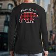 PAPA Bear Men Red Plaid Christmas Pajama Family Dad Small Long Sleeve T-Shirt Back Print