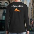 Papa Slice Pizza Belly Expectant Dad Pizza Pregnancy Reveal Long Sleeve T-Shirt Back Print
