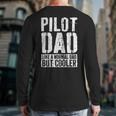 Pilot Dad Shirt Men Fathers Day Aviation Pilot Long Sleeve T-Shirt Back Print