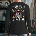 Pirate Papa Skull Family Matching Costume Dad Grandpa Men Long Sleeve T-Shirt Back Print