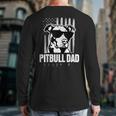 Pitbull Dad Men Pitbull Lover For Dog Dad American Flag Long Sleeve T-Shirt Back Print