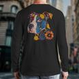 Pitbull Floral Dog Lover Vintage Flower Art Pitbull Mom Dad Long Sleeve T-Shirt Back Print