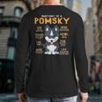 Pomsky Anatomy Dog Mom Dad Long Sleeve T-Shirt Back Print