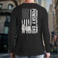 Pomsky Dad American Flag Pomsky Owner Pomsky Lover Long Sleeve T-Shirt Back Print