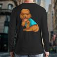 Poodle I Love Dad Tattoo Apparel Dog Dad Dads For Men Women Long Sleeve T-Shirt Back Print
