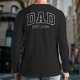 Promoted To Dad Est 2026 Lettering First Time Daddy To Be Long Sleeve T-Shirt Back Print Promoted To Dad Est 2026 Lettering First Time Daddy To Be Long Sleeve T-Shirt Back Print