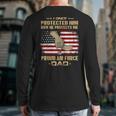 Now He Protects Me USAF Dad Proud Air Force Dad T-Shirt Long Sleeve T-Shirt Back Print