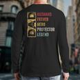 Retro Husband Father Hero Protector Legend Father Day Dad Long Sleeve T-Shirt Back Print