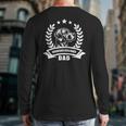 Rhodesian Ridgeback Dad With Banner And Ear Wreath Long Sleeve T-Shirt Back Print