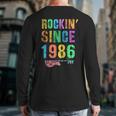Rockin' Since 1986 Vintage Rockstar 40th Birthday Mom Dad 40 Long Sleeve T-Shirt Back Print